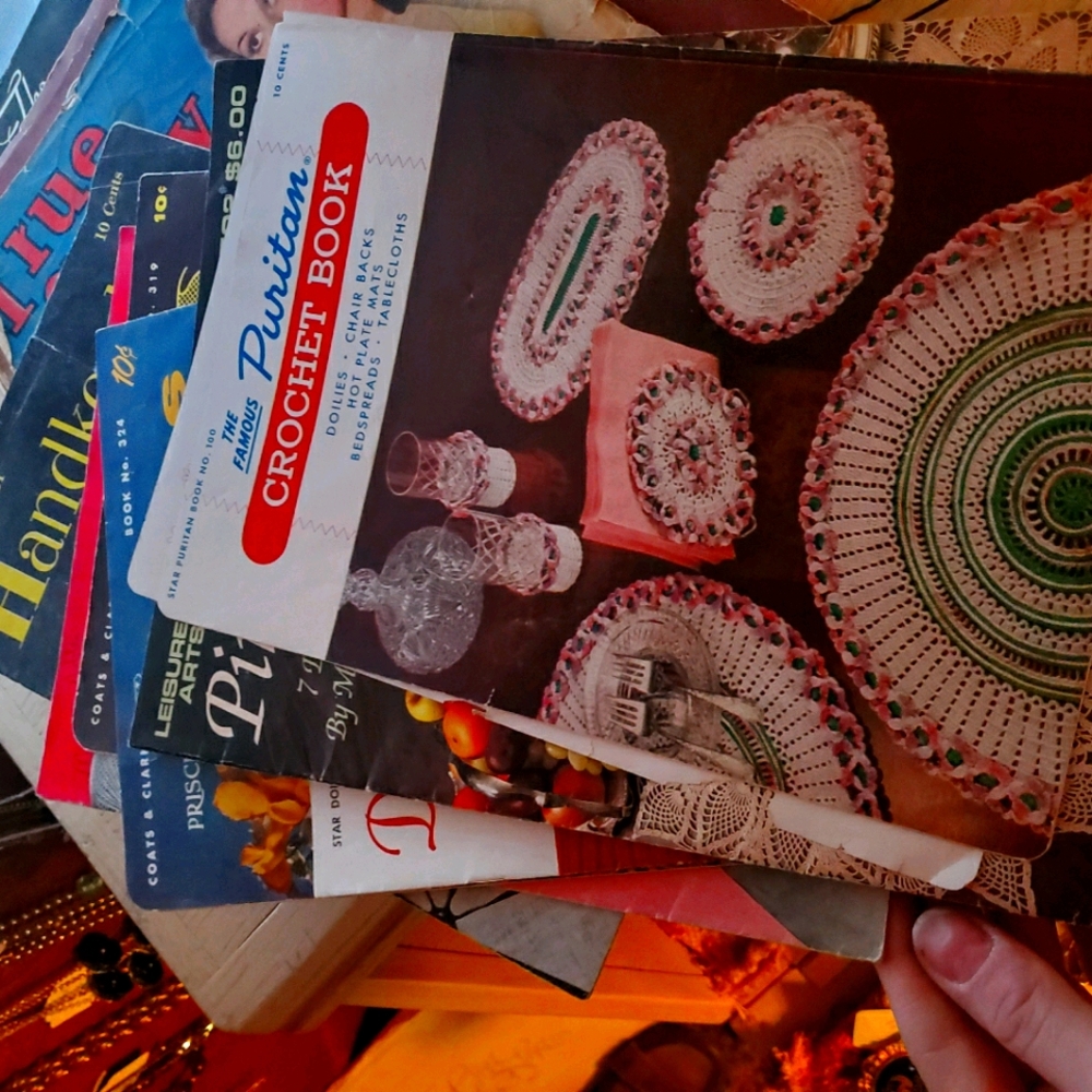 13 vintage crochet books